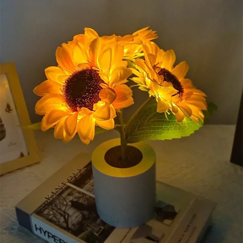 The LED Sunflower Bedside Lamp - Solara